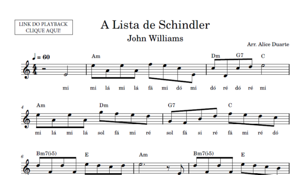 A Lista de Schindler - Partitura Facilitada
