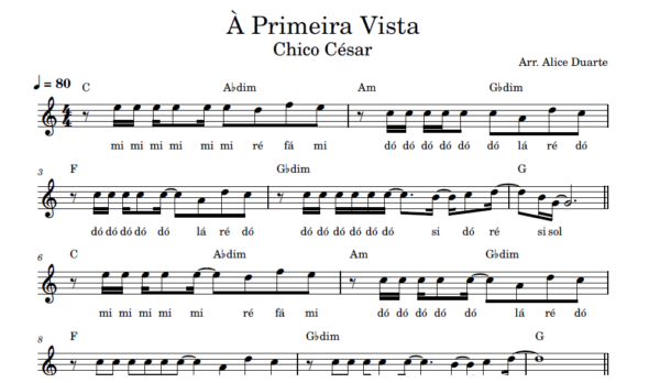 À Primeira Vista - Partitura Facilitada
