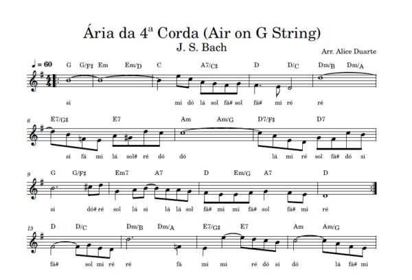 Ária da 4ª Corda - Partitura Facilitada