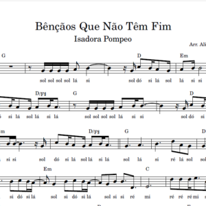 Bênçãos Que Não Têm Fim - Partitura Facilitada