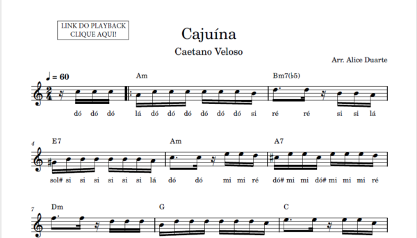 Cajuína - Partitura Facilitada