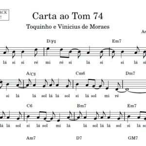 Carta ao Tom 74 - Partitura Facilitada