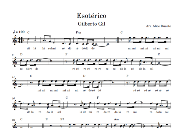 Esotérico - Partitura Facilitada