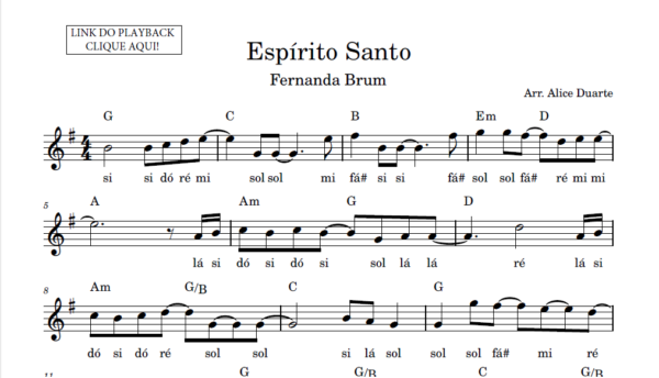 Espírito Santo - Partitura Facilitada