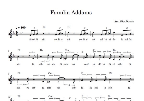 Família Addams - Partitura Facilitada