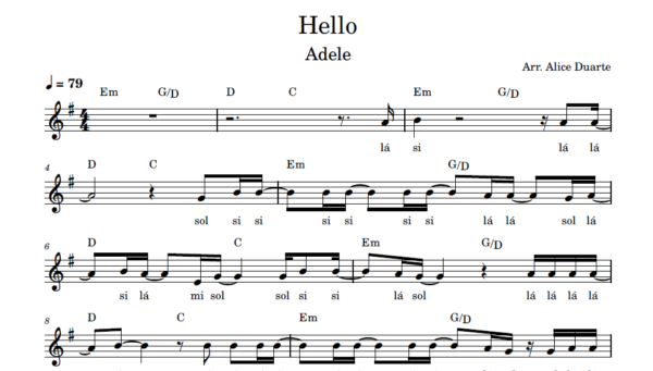 Hello - Partitura Facilitada