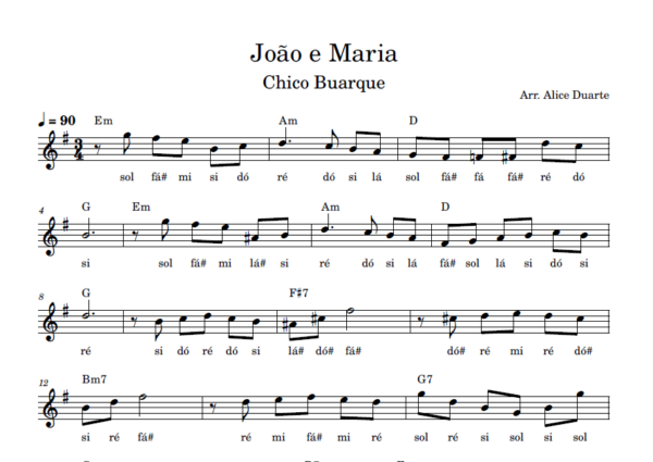 João e Maria - Partitura Facilitada