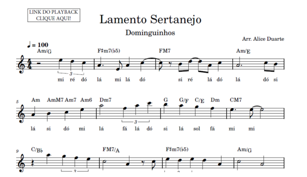 Lamento Sertanejo - Partitura Facilitada