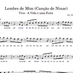 Lembre de Mim - Partitura Facilitada