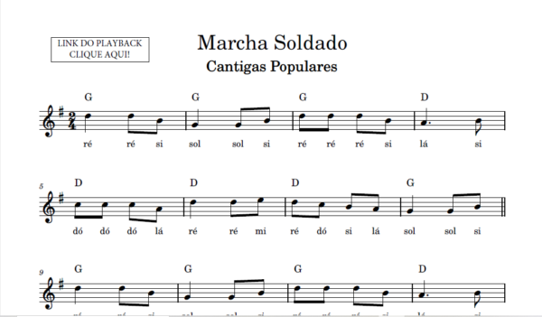 Marcha Soldado - Partitura Facilitada