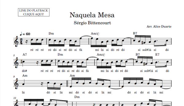 Naquela Mesa - Partitura Facilitada