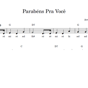 Parabéns Pra Você - Partitura Facilitada