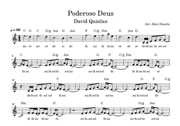 Poderoso Deus - Partitura Facilitada