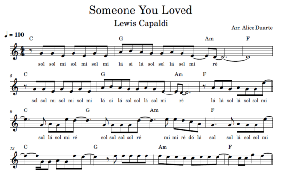 Someone You Loved - Partitura Facilitada