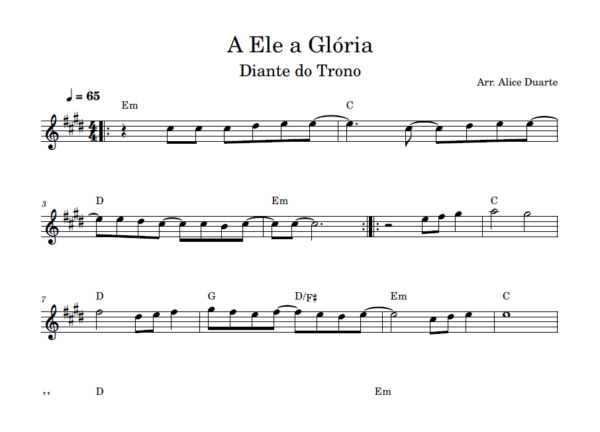 A Ele a Glória - Partitura para Sax Alto