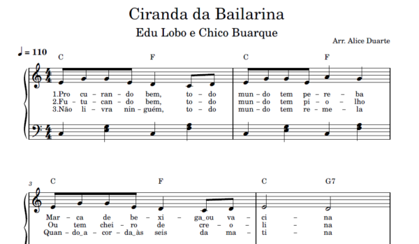 Ciranda da Bailarina - Partitura para Piano