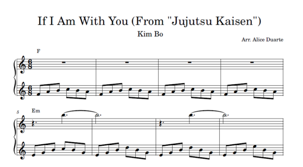 If I Am With You - Partitura para Piano