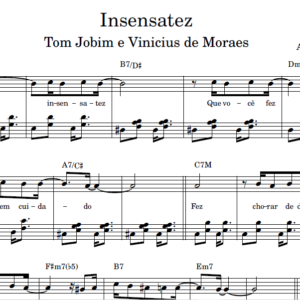 Insensatez - Partitura para Piano