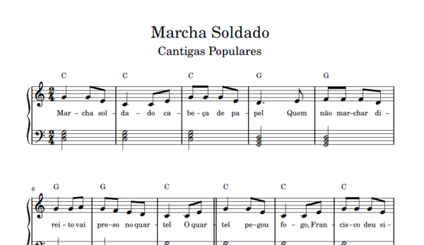 Marcha Soldado - Partitura para Piano