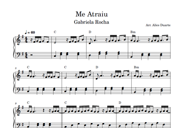 Me Atraiu - Partitura para Piano