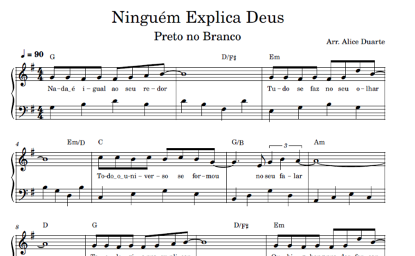 Ninguém Explica Deus - Partitura para Piano