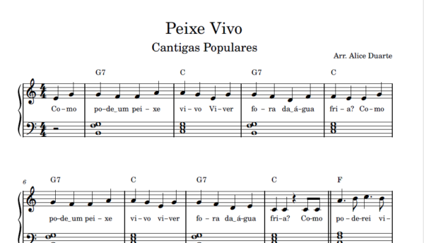 Peixe Vivo - Partitura para Piano (versão 2)