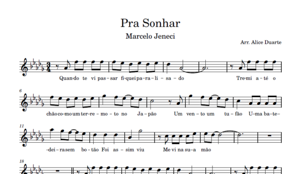 Pra Sonhar - Partitura para Sax Alto