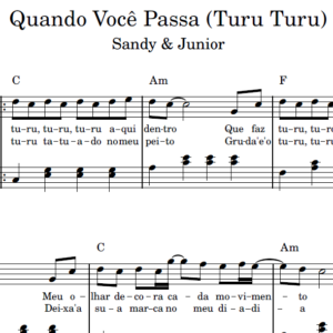 Quando Você Passa/Turu Turu - Partitura para Piano