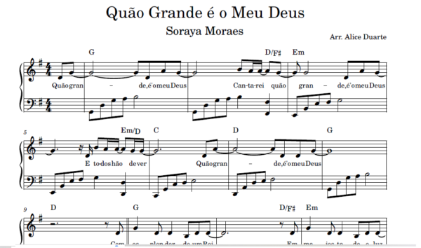 Quão Grande é o Meu Deus - Partitura para Piano