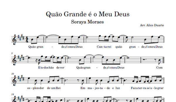 Quão Grande é o Meu Deus - Partitura para Sax Alto