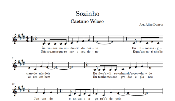 Sozinho - Partitura para Clarinete, Sax Tenor e Trompete (sib)