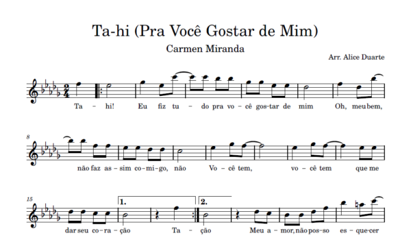 Ta-hi/Pra Você Gostar de Mim - Partitura para Sax Alto
