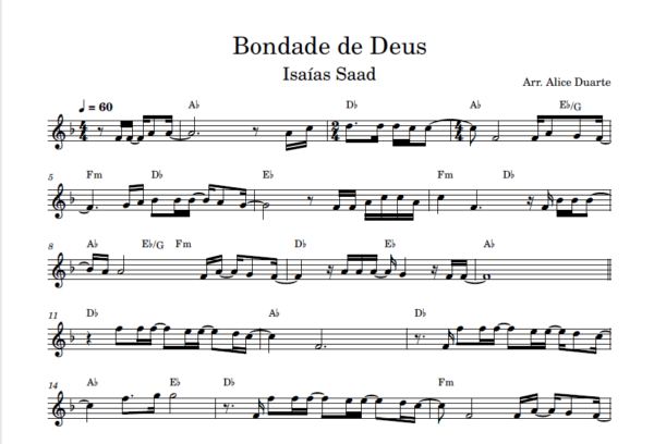 Bondade de Deus - Partitura para Sax Alto