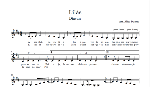 Lilás - Partitura para Clarinete, Sax Tenor e Trompete (sib)
