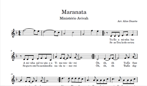 Maranata - Partitura para Clarinete, Sax Tenor e Trompete (sib)