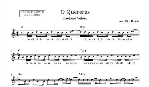 O Quereres - Partitura Facilitada - PDF