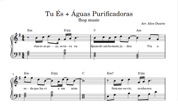 Tu És + Águas Purificadoras - Partitura para Piano (G)