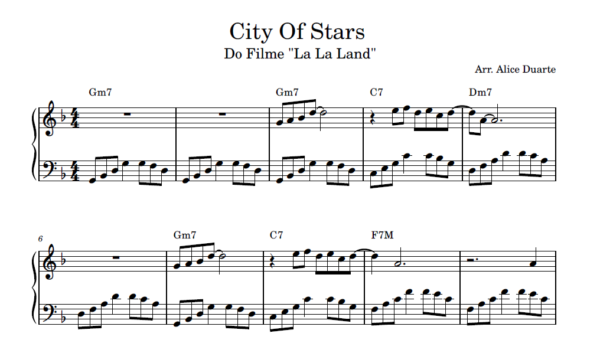 City Of Stars - Partitura para Piano