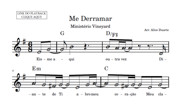 Me Derramar - Partitura Facilitada