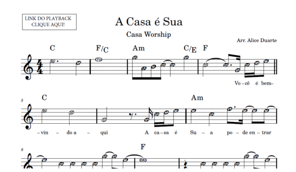 A Casa é Sua - Partitura Facilitada