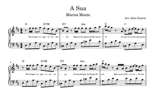 A Sua - Partitura para Piano