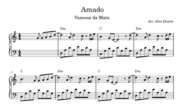 Amado - Partitura para Piano