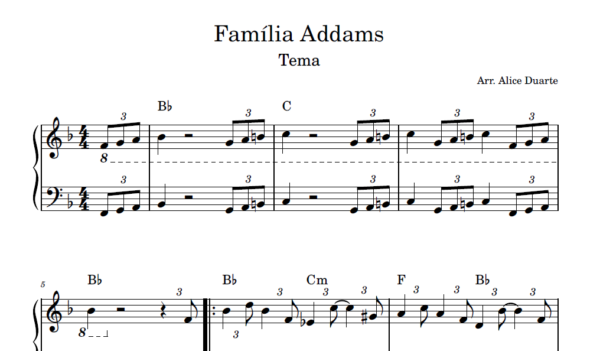 Família Adams - Partitura para Piano