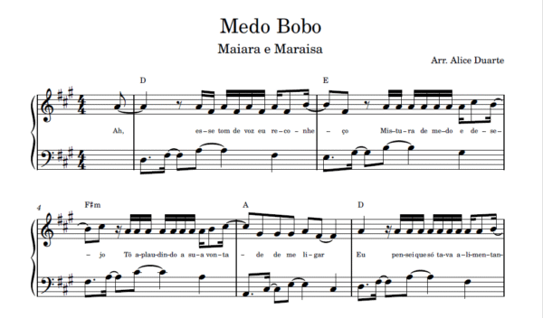 Medo Bobo - Partitura para Piano
