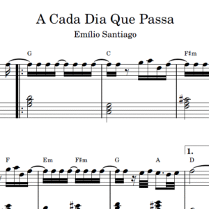 A Cada Dia Que Passa - Partitura para Piano