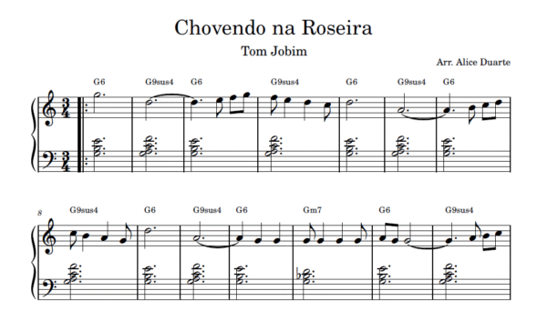 Chovendo na Roseira - Partitura para Piano