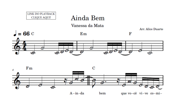 Ainda Bem - Partitura Facilitada
