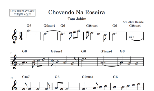 Chovendo na Roseira - Partitura Facilitada