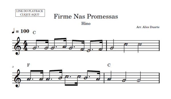 Firme Nas Promessas - Partitura Facilitada