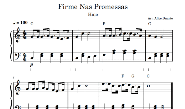 Firme Nas Promessas - Partitura para Piano